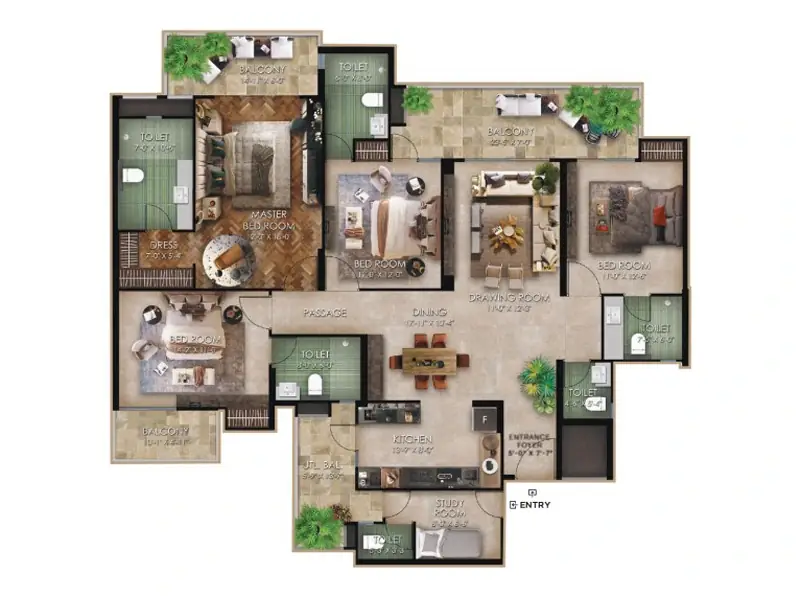 RG Mirage Floor Size